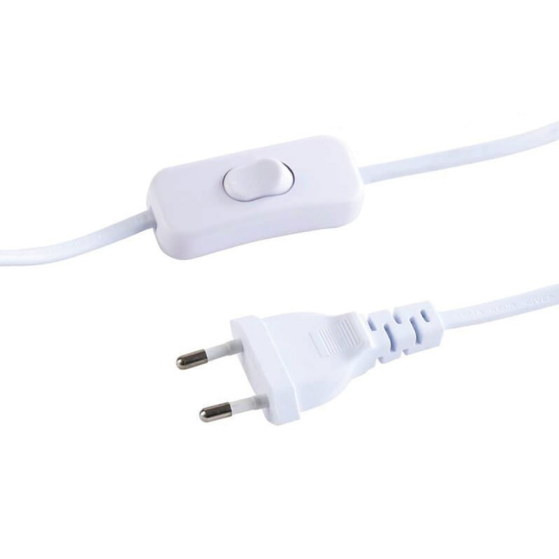 Lenkbare Wandleuchte „Logan“ mit Kabel und Stecker - E27 Fassung - Wandhalterung, mattweiß & mattschwarz - Schalter und Stecker