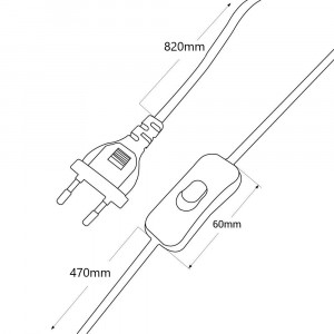 Lenkbare Wandleuchte „Logan“ mit Kabel und Stecker - Kabellänge & Abmessungen