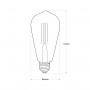 Dekorative Filament Rauchglas Lampe „Smoky“ E27 ST64 - 4W - 3000K - Abmessungen