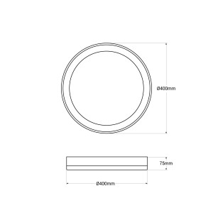 30W CCT runde LED-Deckenleuchte für den Anbau - Ø40cm - 2000 lm - IP20 - Abmessungen