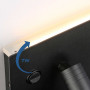 Lese-Wandleuchte mit USB-Anschluss „Kerta“ - indirekte Beleuchtung + Leselicht und Handyhalterung