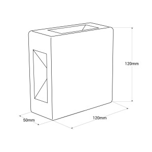 Eckige LED-Wandleuchte „Square 4“ für den Außenbereich - 6W - IP54 - Abmessungen