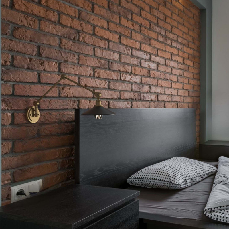 Schwenkbare Vintage Wandleuchte „Wallen“ - goldfarben, Retro, hochwertig, Aluminium, E27