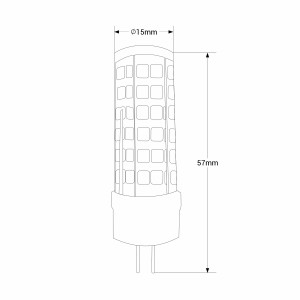 LED G4 Bipin Stiftsockellampe 12V AC/DC - 5W - Abmessungen