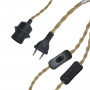 Naturfaser Pendelleuchte NAM XL mit Schalter und Stecker - Baldachin & Kabel in Schwarz, Weiß und Naturseil