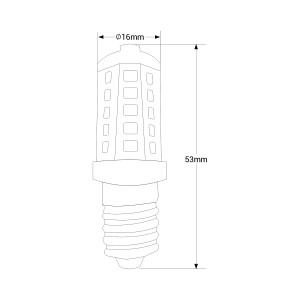 LED Kerze E14 Lampe 220-240V AC - 3,5W - platzsparend kompakt - Abmessungen