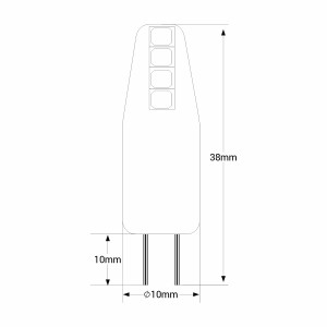 G4 LED Stiftsockellampe Bipin Silikonbeschichtung 12V AC/DC - 2W - Abmessungen