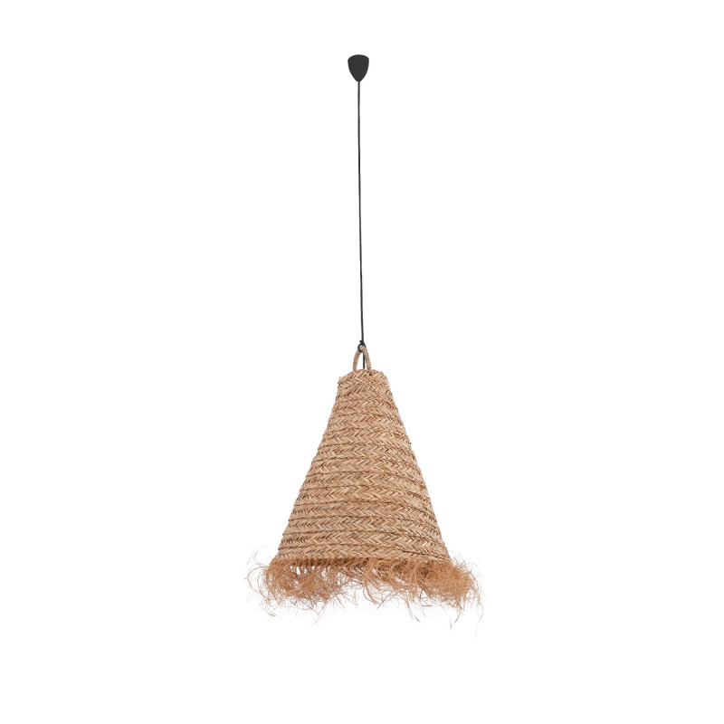 Naturfaser Pendelleuchte NAM XL - hochwertige Korblampe, E27 Fassung, Seegras, Natur, handgefertigt, Schnur