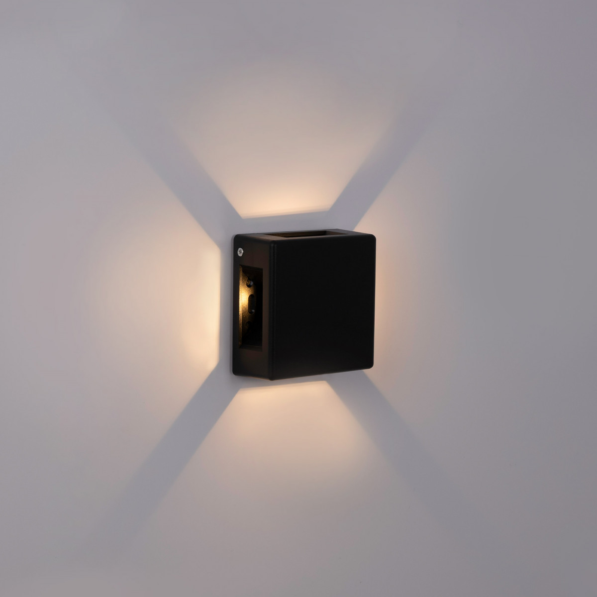 Eckige LED-Wandleuchte „Square 4“ für den Außenbereich - 6W - IP54