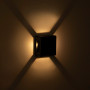 Eckige Wandlampe 6W IP54 - regenfest, staubdicht - vierseitiger Lichtaustritt