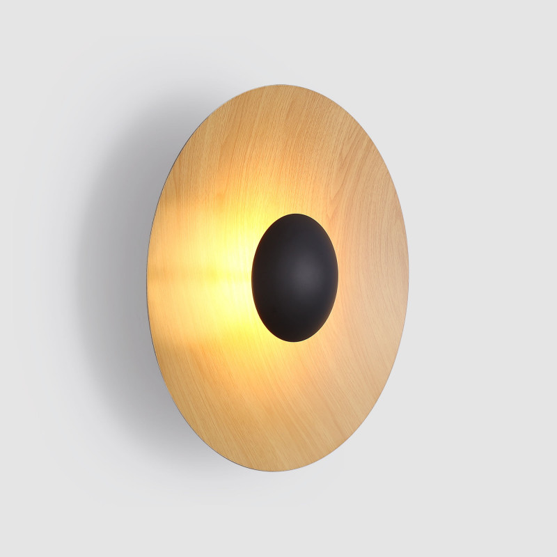 Designer LED-Wandleuchte „Larson“ - 12W - Holzoptik, Skandi, Minimalismus