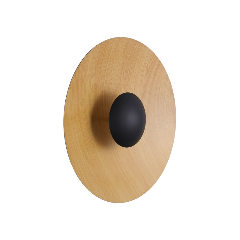 Designer LED-Wandleuchte „Larson“ - 12W - Holzoptik, Skandi, Minimalismus - Aluminium, Holz, warmes Licht