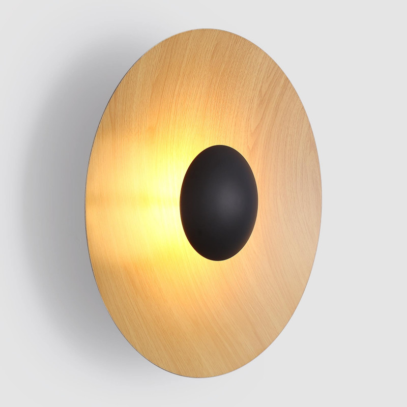 Designer LED-Wandleuchte „Larson“ - 18W - Holzoptik, Skandi, Minimalismus