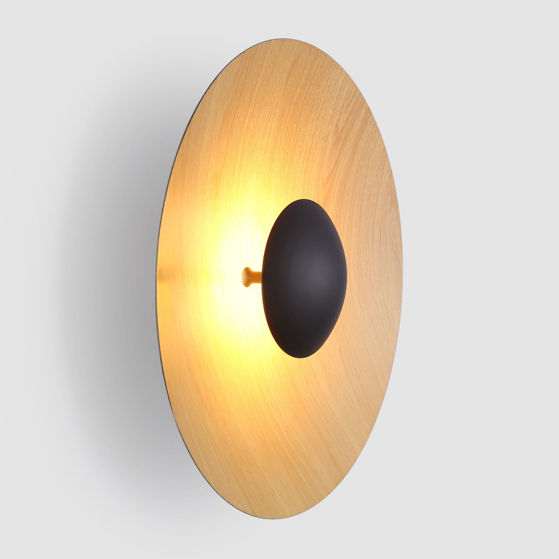 Designer LED-Wandleuchte „Larson“ - 18W - Holzoptik, Skandi, Minimalismus