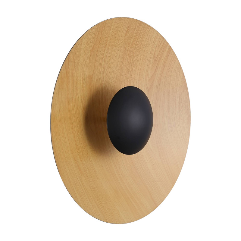 Designer LED-Wandleuchte „Larson“ - 18W - Wandlampe aus Holz, Schwarz, Skandi