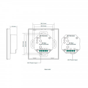 „Sunricher“ Touch Einbau Steuerpanel- 1 Zone - RGBW - LED Wandsteuerung