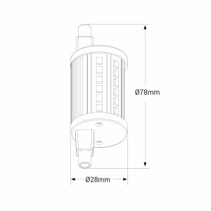 LED Stablampe R7s 78mm - Dimmbar - 1100 lm - 8,5W - Abmessungen LED Lampe