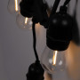 Lichterkette Outdoor 11,5 Meter + 10 x 1W LED Filament Lampen E27 - IP44 - Warmweiß - in Reihe schalten