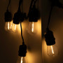 Lichterkette Outdoor 11,5 Meter + 10 x 1W LED Filament Lampen E27 - IP44 - Warmweiß - Garten, Baum, Laubengang