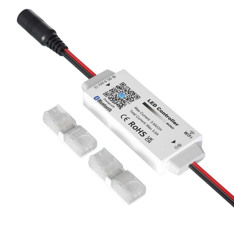 Mini Controller Einfarbig - WLAN + Bluetooth - 5-24V DC - 3,5A - LED Streifen steuern