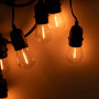 Lichterkette Outdoor 11,5 Meter + 10 x 1W LED Filament Lampen E27 - IP44 - Bernstein - wasserdicht, Regen, Spritzwasser