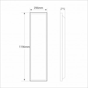 Backlight LED-Panel Einbau CCT 120x30cm - 30W - 125 lm/W - IP65 - Abmessungen