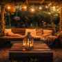Lichterkette Outdoor 11,5 Meter + 10 x 1W LED Filament Lampen E27 - IP44 - Bernstein - Garten, Terrasse, Innenhof