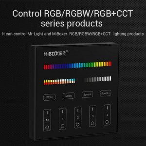 RGB + CCT  Touch-Steuerung 4 Zonen - Schwarz - Milight - LED Steuergerät, alle Modi, Dimmer