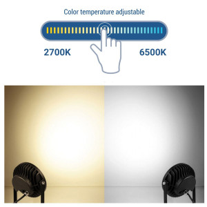 LED-Fluter RGB+CCT mit Erdspieß - 25W - IP66 - RF/WLAN - Mi-Light - Farbtemperatur einstellen