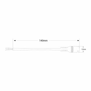 Anschlusskabel für LED Panel-Treiber: B5234 - B5235 - B5236 (Buchse) - Abmessungen