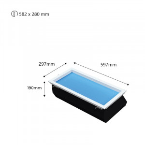 LED-Panel „SMART Blue Skylight“ - Deckenhimmel Tageslicht - 50W - 60x30cm - Abmessungen