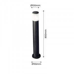 FUMAGALLI „Amelia 800“ LED Pollerleuchte - 8,5W - CCT - Schwarz - Abmessungen