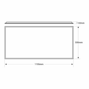 LED-Backlight-Panel Einbau 120x60cm - 6750 lm - Philips Treiber- 50W - UGR22 - IP40 - Abmessungen