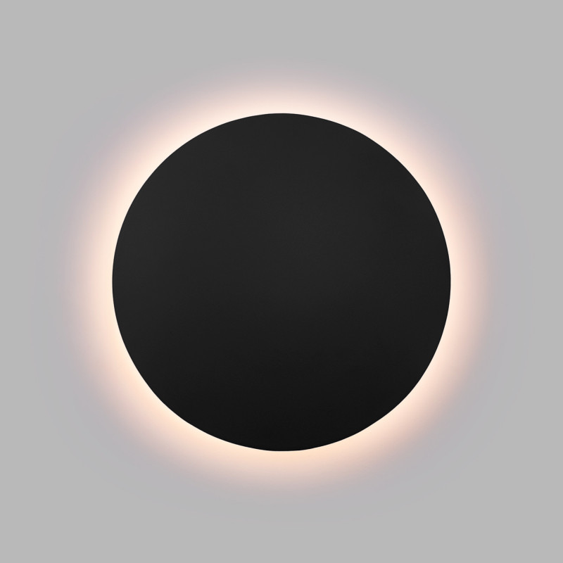 Runde LED-Wandleuchte „Eclipsis“ 12W - 3000K - CRI90 - KeGu Treiber - IP20 - Schwarz, minimalistisch, modern, Deko, Eclipse