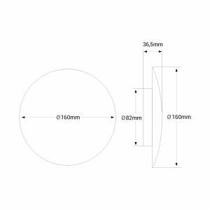 Runde LED-Wandleuchte „Eclipsis“  6W - 3000K - CRI90 - KeGu Treiber - IP20 - Abmessungen