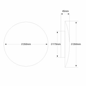 Runde LED-Wandleuchte „Eclipsis“ 18W - 3000K - CRI90 - KeGu Treiber - IP20 - Abmessungen