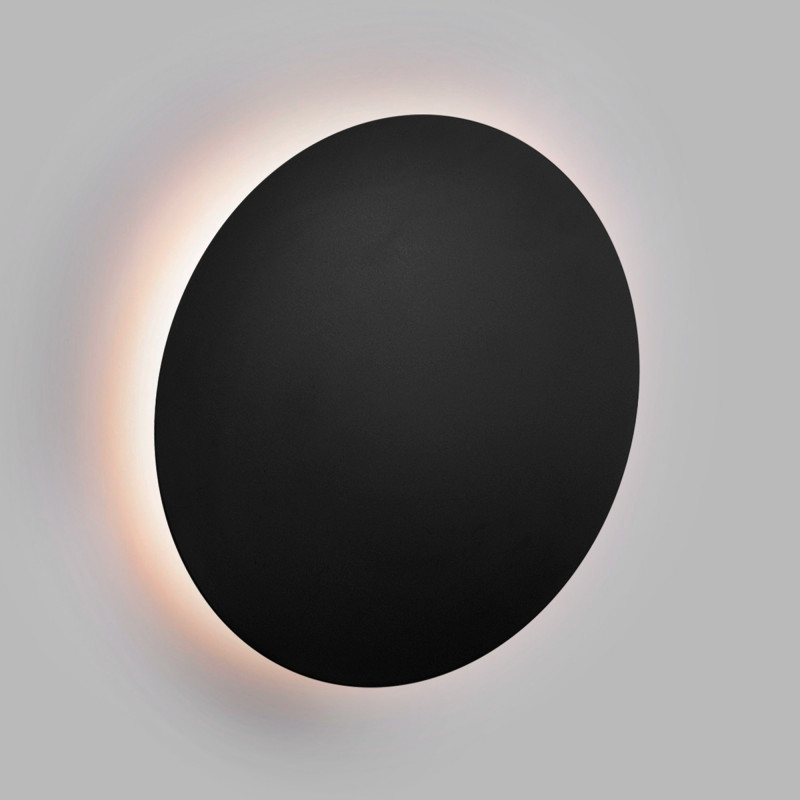 Runde LED-Wandleuchte „Eclipsis“ 18W - 3000K - CRI90 - KeGu Treiber - IP20 - Schwarz, minimalistisch, modern, Dekolampe, Eclipse