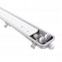 Kit Doppelte Feuchtraumleuchte 60cm + 2 LED Röhren T8 - 9W - 6000K - LED Umrüstung, Wannenleuchte