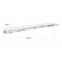 Kit Doppelte Feuchtraumleuchte 120cm + 2 LED Röhren T8 - 18W - 4000K - Abmessungen