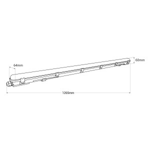 LED Fechtraumleuchte 120 cm- inkl. LED röhre 18W - 6000K - IP65