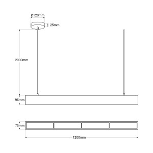 „Blue Skylight“ Pendelleuchte SMART - CCT - Deckenhimmel - 48W - UGR16 - Abmessungen