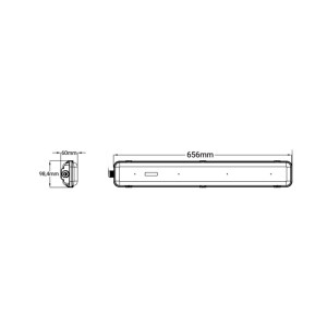 Feuchtraumleuchte für 2 LED-Röhren 60cm - IP65 - Waschraum, Staub, Feuchtigkeit