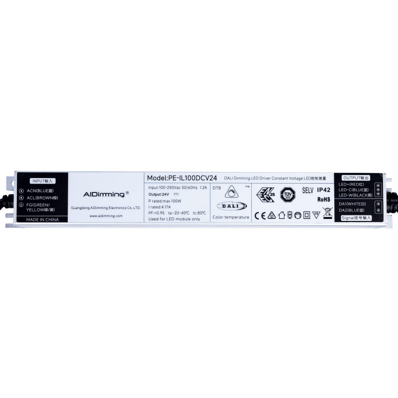 DALI DT8 dimmbares Netzteil - 24V DC - 4,17A - 100W - LED Dimmer, Helligkeitsregler, CCT