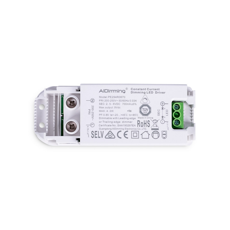 Dimmbarer TRIAC Treiber 2-6V DC - 700mA - 4,2W - LED Dimmer, LED Driver