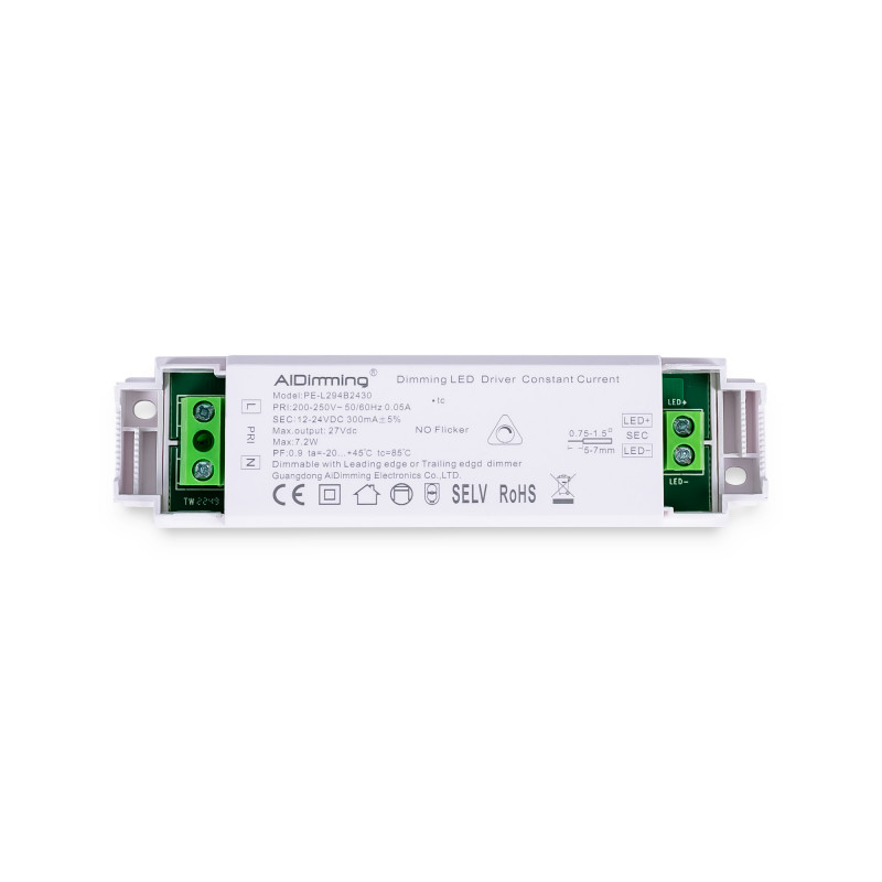 Dimmbarer TRIAC Treiber 12-24V DC - 300mA - 6W - LED Regler, Dimmer, LED Lampen dimmen Dimmbarer TRIAC Treiber 12-24V DC - 300mA - 6W - LED Regler, Dimmer, LED Lampen dimmen