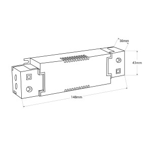 Dimmbarer Treiber DALI + 1/0-10V + PUSH - 9-42V DC - Multicurrent (350-700mA) - Abmessungen