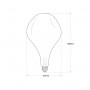 Dekorative LED Glühbirne „Dekor Silber“ - E27 A165 - Dimmbar - 4W - 1800K - Abmessungen