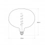 Dekorative LED Glühbirne „Decor Brown “ - E27 R220 - Dimmbar - 4W - 1800K - Abmessungen
