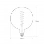 Dekorative LED Rauchglas Lampe „Smoky“ E27 G200 - Dimmbar - 4W - 1800K - Abmessungen