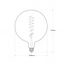 Dekorative LED Rauchglas Lampe „Smoky“ E27 G200 - Dimmbar - 4W - 1800K - Abmessungen